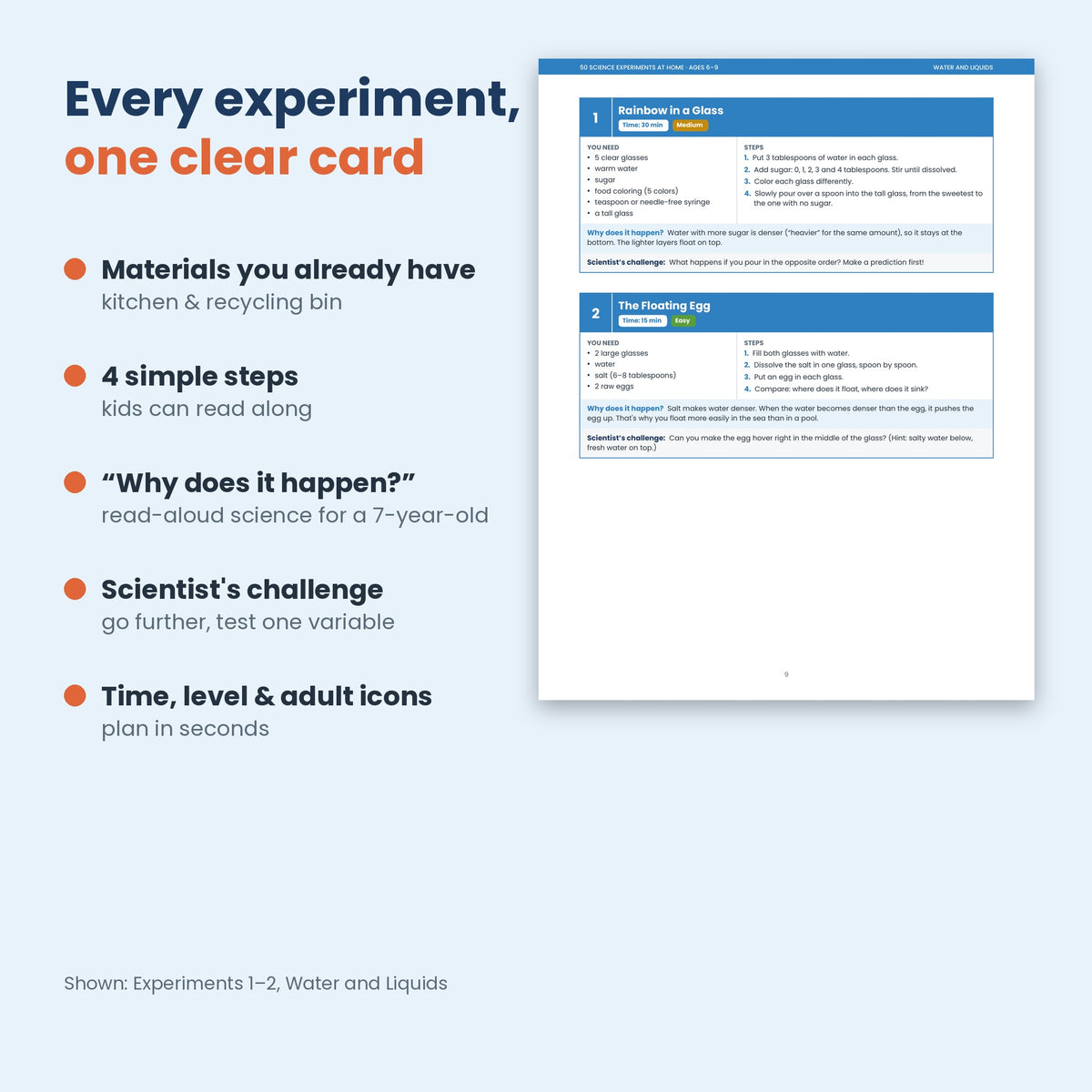 50 Science Experiments at Home for Kids Ages 6–9 | Screen-Free Homeschool Science PDF
